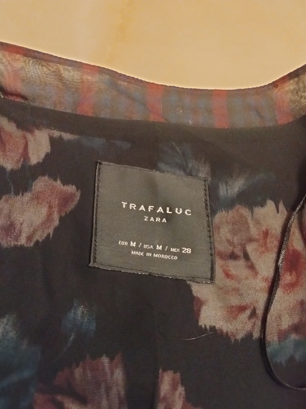 Zara Trafaluc Floral Black Blouse